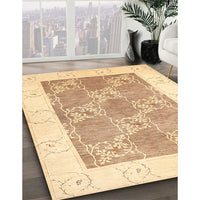 Contemporary Sand Brown Modern Rug, con305