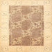 Square Contemporary Sand Brown Modern Rug, con305