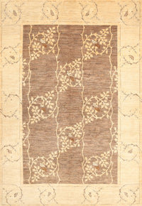 Machine Washable Contemporary Sand Brown Rug, wshcon305