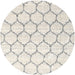 Sideview of Contemporary Antique White Beige Trellis Rug, con3060