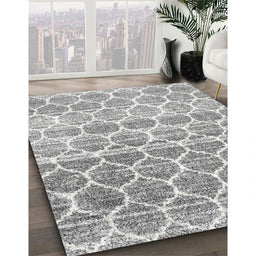 Contemporary Gray Abstract Machine Washable Rug in a Family Room, wshcon3062