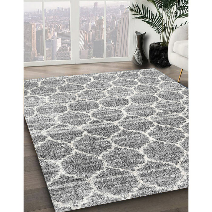 Contemporary Gray Abstract Machine Washable Rug in a Family Room, wshcon3062