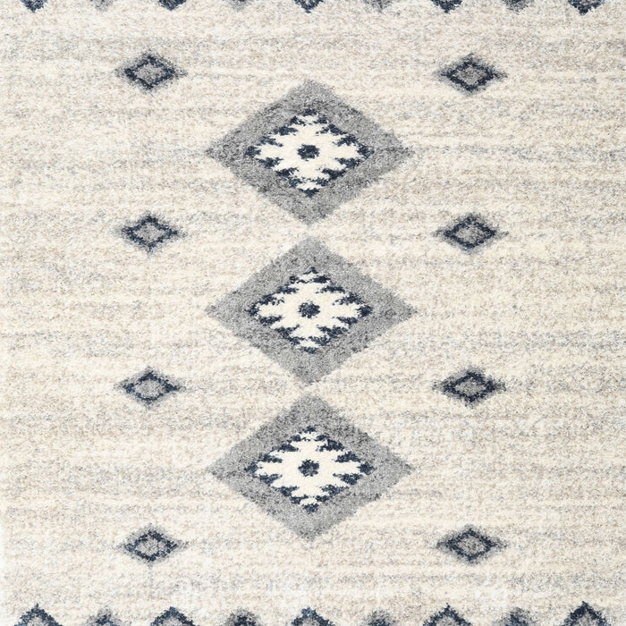 Sideview of Contemporary Antique White Beige Abstract Machine Washable Rug, wshcon3063