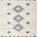 Sideview of Contemporary Antique White Beige Abstract Machine Washable Rug, wshcon3063