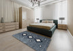 Contemporary Light Slate Gray Modern Rug in a Bedroom, con3064