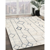 Contemporary Pale Silver Gray Solid Rug, con3066