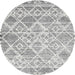 Square Machine Washable Contemporary Dark White Beige Rug, wshcon3068