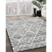 Contemporary Dark White Beige Modern Rug in Family Room, con3068