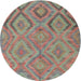Square Machine Washable Contemporary Rust Pink Rug, wshcon3069
