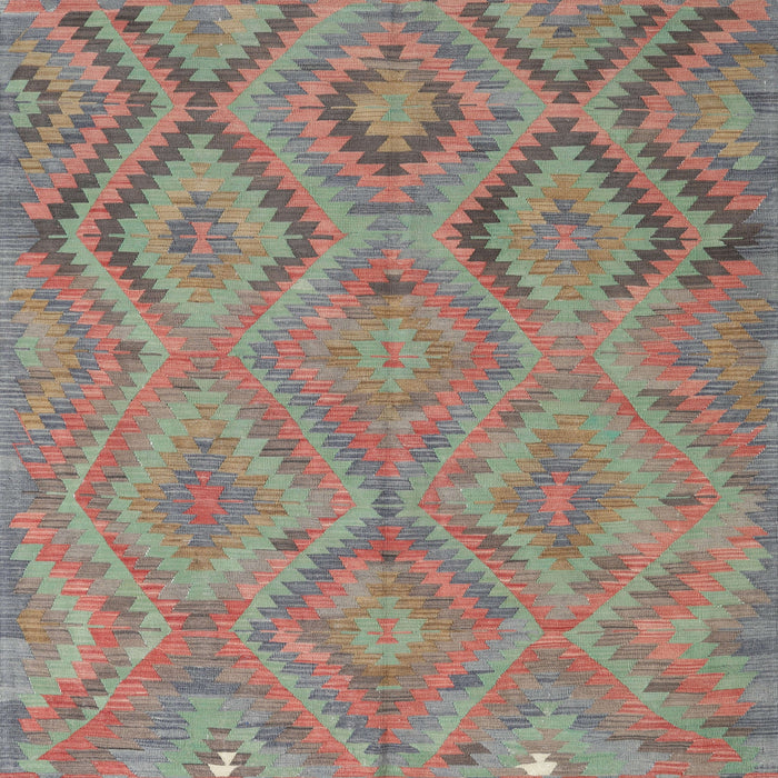 Square Contemporary Rust Pink Southwestern Rug, con3069