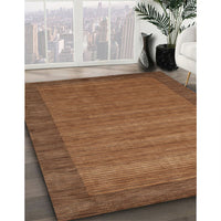 Contemporary Saddle Brown Modern Rug, con306