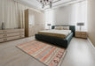 Machine Washable Contemporary Rust Pink Rug in a Bedroom, wshcon3070