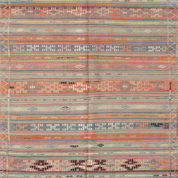 Square Contemporary Rust Pink Southwestern Rug, con3070