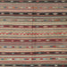 Square Contemporary Brown Red Southwestern Rug, con3071