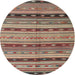 Sideview of Contemporary Brown Red Southwestern Rug, con3071