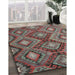 Contemporary Chestnut Brown Southwestern Rug in Family Room, con3072