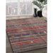 Contemporary Chestnut Brown Abstract Machine Washable Rug in a Family Room, wshcon3074