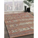 Contemporary Camel Brown Abstract Machine Washable Rug in a Family Room, wshcon3075