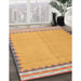 Contemporary Orange Abstract Machine Washable Rug in a Family Room, wshcon3076