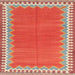 Sideview of Contemporary Neon Red Abstract Machine Washable Rug, wshcon3077