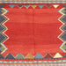 Sideview of Machine Washable Contemporary Copper Red Pink Rug, wshcon3078