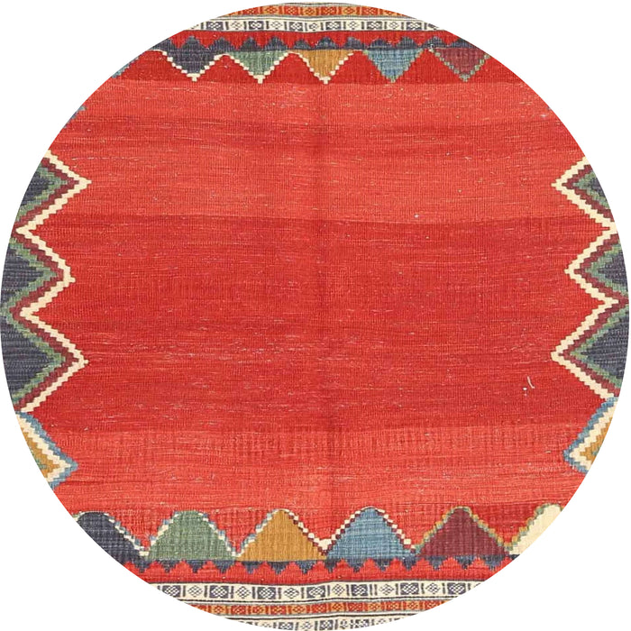 Square Machine Washable Contemporary Copper Red Pink Rug, wshcon3078