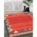 Contemporary Copper Red Pink Oriental Rug in Family Room, con3078