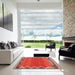 Square Machine Washable Contemporary Copper Red Pink Rug in a Living Room, wshcon3078