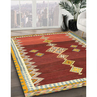 Contemporary Red Modern Rug, con3079