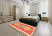 Machine Washable Contemporary Scarlet Red Rug in a Bedroom, wshcon3081