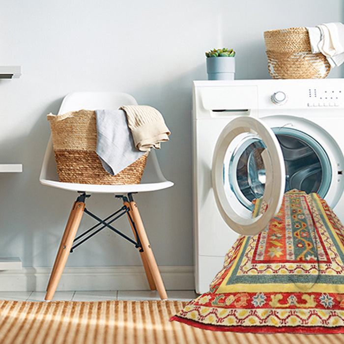 Machine Washable Contemporary Orange Rug in a Washing Machine, wshcon3084