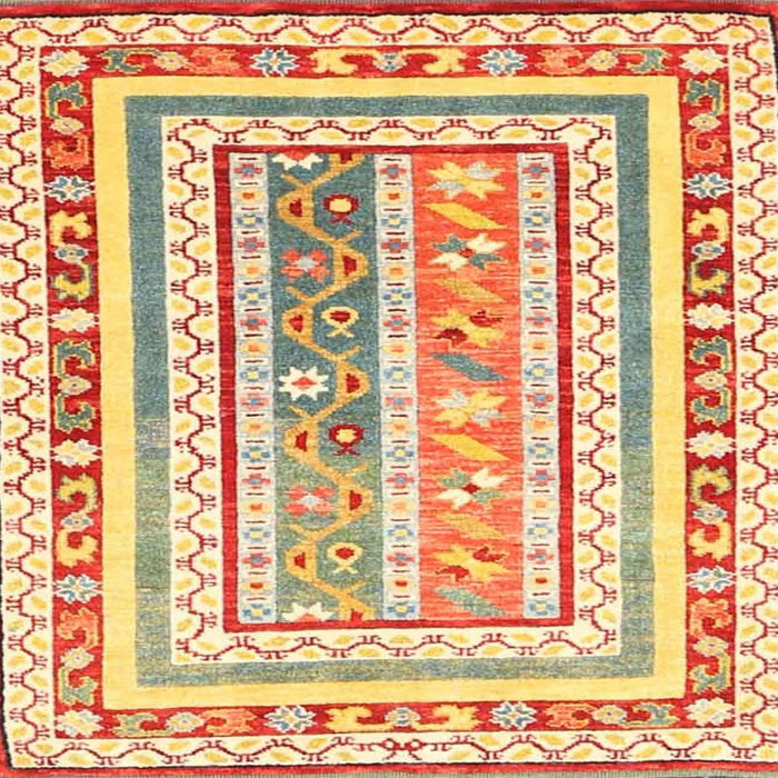 Square Contemporary Orange Oriental Rug, con3084