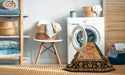 Contemporary Metallic Gold Abstract Machine Washable Rug in a Washing Machine, wshcon3088