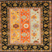 Sideview of Contemporary Metallic Gold Abstract Machine Washable Rug, wshcon3088