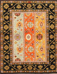 Contemporary Metallic Gold Abstract Machine Washable Rug, wshcon3088