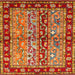 Sideview of Contemporary Red Abstract Machine Washable Rug, wshcon3089