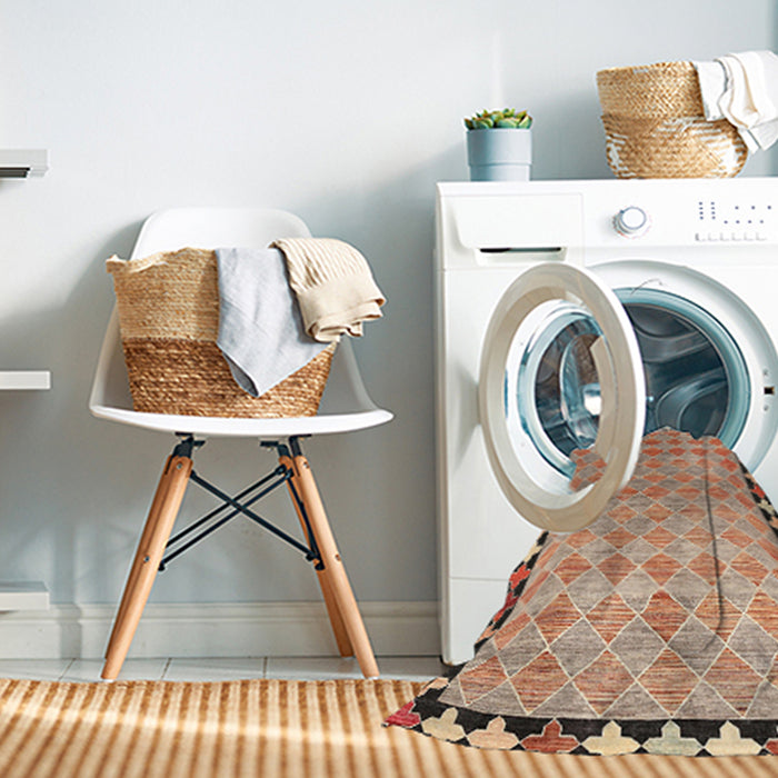 Machine Washable Contemporary Brown Rug in a Washing Machine, wshcon308