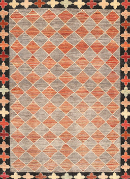 Contemporary Brown Southwestern Rug, con308