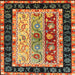 Sideview of Contemporary Saffron Red Abstract Machine Washable Rug, wshcon3090