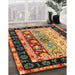 Contemporary Saffron Red Abstract Machine Washable Rug in a Family Room, wshcon3090