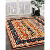 Contemporary Saffron Red Modern Rug, con3092