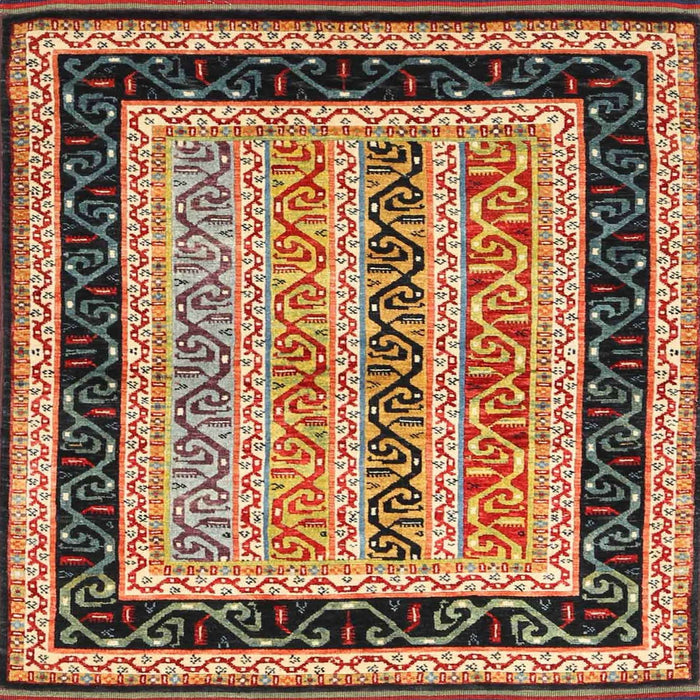 Square Contemporary Saffron Red Modern Rug, con3092
