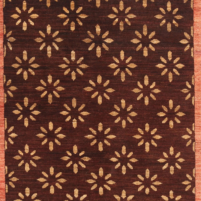 Contemporary Mahogany Brown Modern Rug, con311