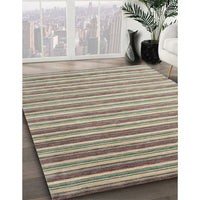 Contemporary Dark Almond Brown Modern Rug, con315