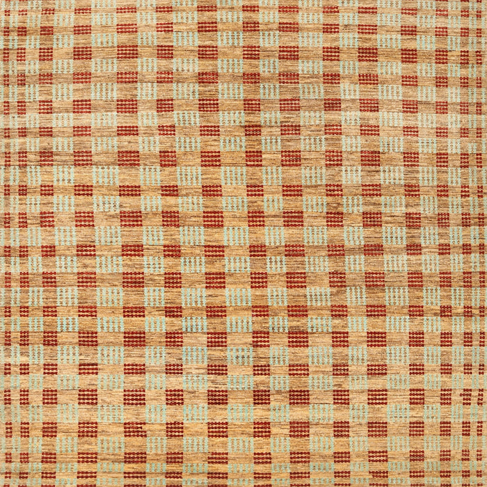Square Contemporary Orange Modern Rug, con316