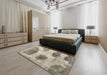 Machine Washable Contemporary Khaki Green Rug in a Bedroom, wshcon317