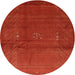 Square Machine Washable Contemporary Neon Red Rug, wshcon319