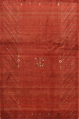 Contemporary Neon Red Modern Rug, con319