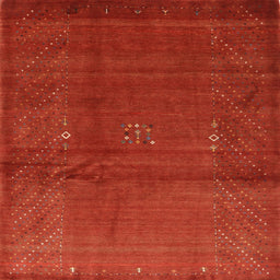Sideview of Machine Washable Contemporary Neon Red Rug, wshcon319