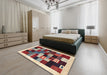 Contemporary Saffron Red Modern Rug in a Bedroom, con321